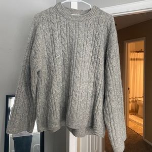 H&M Grey Cable-Knit Sweater